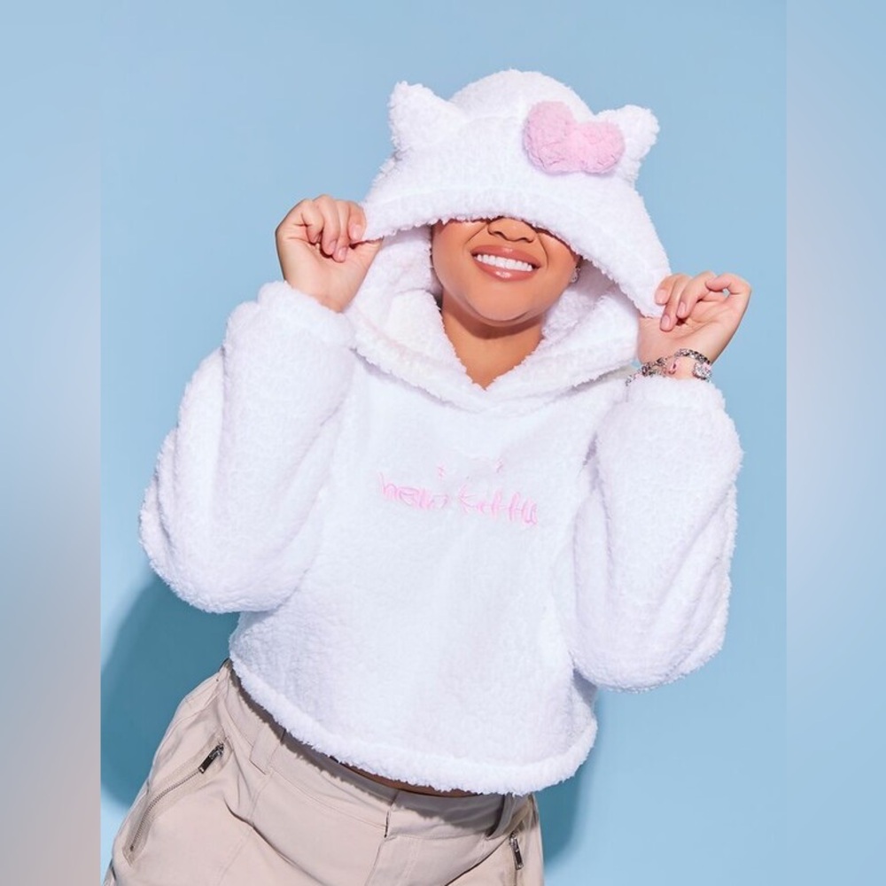 hello kitty fur hoodie